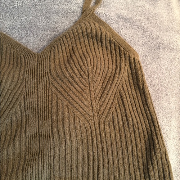 Auden Cami Knit Cropped Tank Top Olive Green XXL - Picture 3 of 6